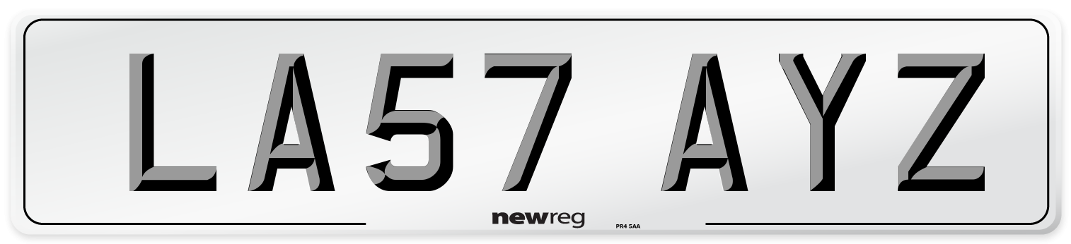 LA57 AYZ Number Plate from New Reg